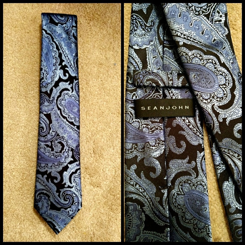 *B1G1 Free!*- Black & Blue Paisley Sean John Tie